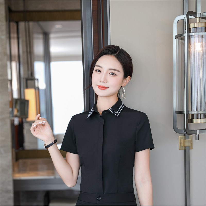 2021. gada vasaras biroja Sieviešu darba apģērbs Blūzes Sieviešu Topi Apģērbi OL Formāli Uniformas Dizaina Biznesa krekls sievietēm Liela izmēra 5XL