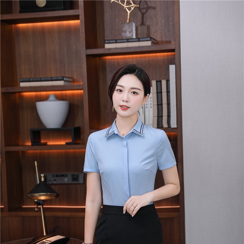 2021. gada vasaras biroja Sieviešu darba apģērbs Blūzes Sieviešu Topi Apģērbi OL Formāli Uniformas Dizaina Biznesa krekls sievietēm Liela izmēra 5XL