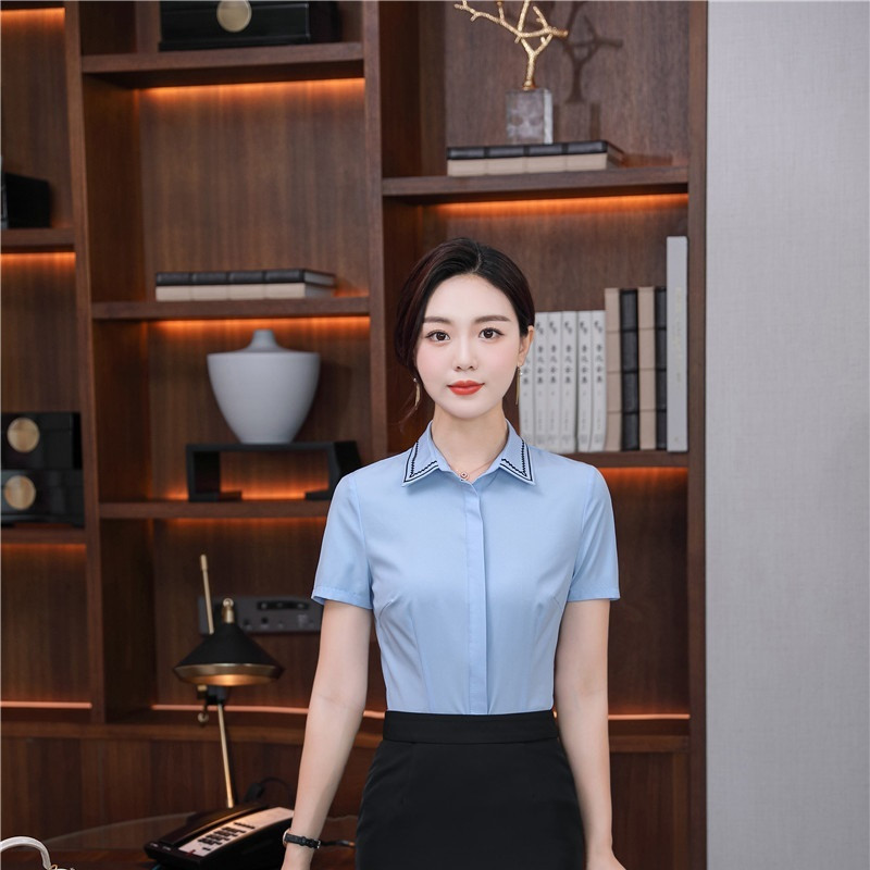 2021. gada vasaras biroja Sieviešu darba apģērbs Blūzes Sieviešu Topi Apģērbi OL Formāli Uniformas Dizaina Biznesa krekls sievietēm Liela izmēra 5XL