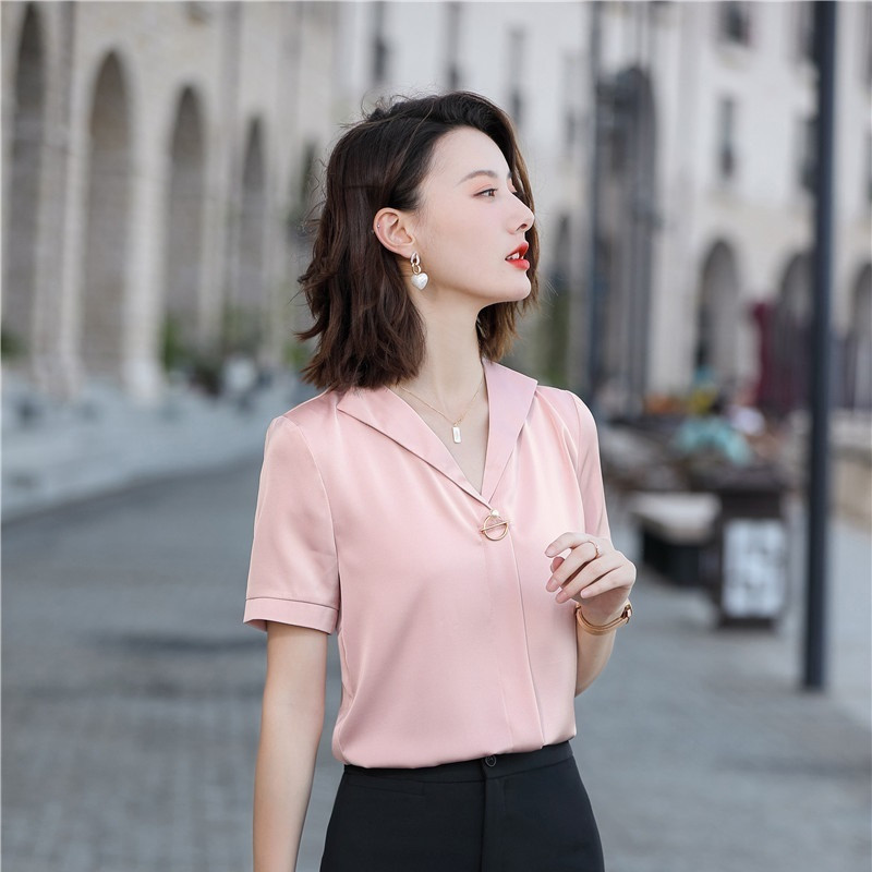 2021. gada vasaras biroja Sieviešu darba apģērbs Blūzes Sieviešu Topi Apģērbi OL Formāli Uniformas Dizaina Biznesa krekls sievietēm Liela izmēra 5XL