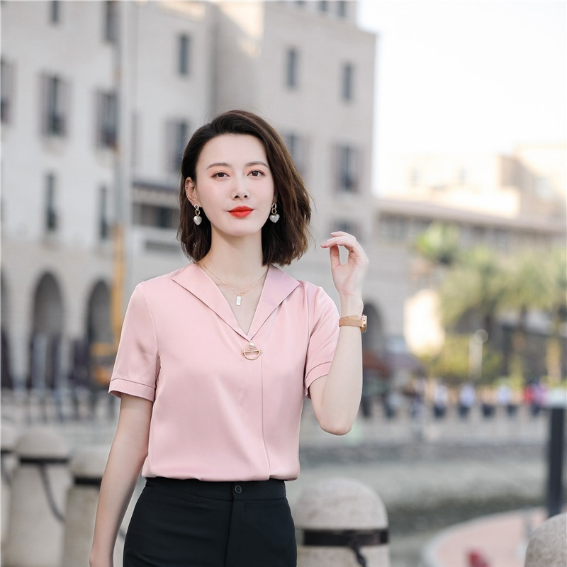 2021. gada vasaras biroja Sieviešu darba apģērbs Blūzes Sieviešu Topi Apģērbi OL Formāli Uniformas Dizaina Biznesa krekls sievietēm Liela izmēra 5XL