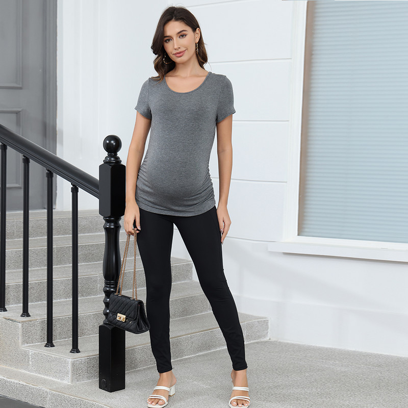 Suvine Modal rasedate T-särk O-kaelusega hingav lühikeste varrukatega rasedate naiste särgid