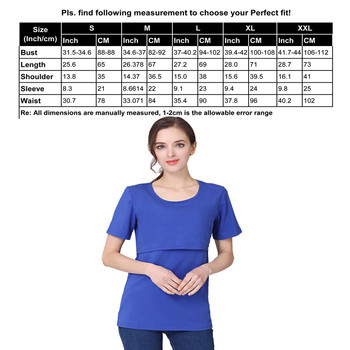 Голям размер Тениска за бременни с къс ръкав Облекло за кърмене Тениска Памучни горнища за хранене Drop Shipping