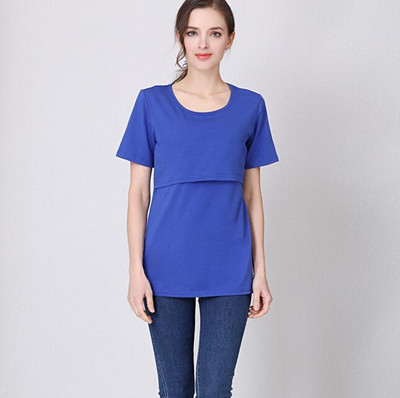 Nagy méretű, rövid ujjú kismama póló Szoptatási Ruhák Szoptatási Ruha póló Pamut Etető felsők Drop Shipping