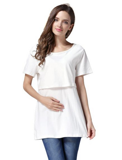 Nagy méretű, rövid ujjú kismama póló Szoptatási Ruhák Szoptatási Ruha póló Pamut Etető felsők Drop Shipping