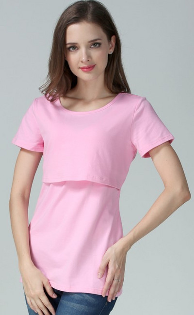 Nagy méretű, rövid ujjú kismama póló Szoptatási Ruhák Szoptatási Ruha póló Pamut Etető felsők Drop Shipping