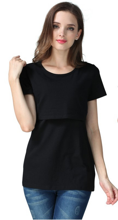 Nagy méretű, rövid ujjú kismama póló Szoptatási Ruhák Szoptatási Ruha póló Pamut Etető felsők Drop Shipping