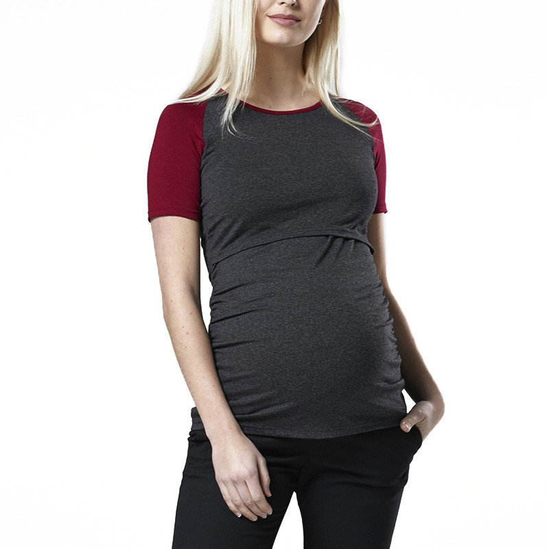 2023 Sieviešu Grūtnieču T-krekls Apģērbs Vasaras Rudens Garām piedurknēm Stripe Bars Top Krekli zīdīšanai Grūtniecība