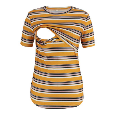 Nova odjeća za trudnice Ženske majice za trudnice kratkih rukava Ležerne prugaste majice za dojenje Majice kratkih rukava Majice za dojenje Trudnice