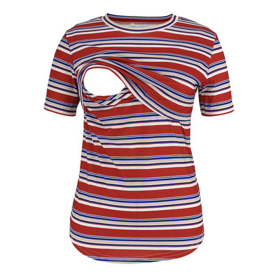 Nova odjeća za trudnice Ženske majice za trudnice kratkih rukava Ležerne prugaste majice za dojenje Majice kratkih rukava Majice za dojenje Trudnice