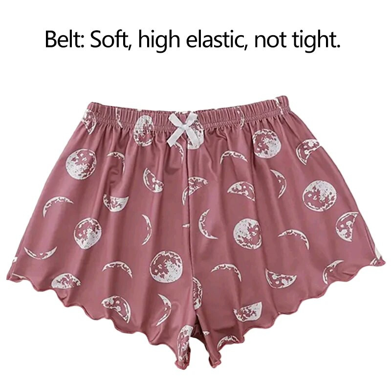 Női pizsama hálóruha pizsama szett Sport kamion és rövidnadrág SML rózsaszín Hold és bolygó nyomat Nyári Puha Kényelmes Alkalmi