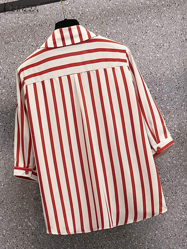 Naiste suvine pluus Elegantne töö OL särk 2024 ZANZEA mood 3/4 varrukatega vabaaja nööbid Topid Tunika Naiste OL Töö Blusas