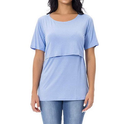 Vasaras topi grūtniecēm sievietēm grūtniecēm ar īsām piedurknēm T-krekli ikdienišķas T-krekli grūtniecēm Eleganti grūtnieču apģērbi, zīdīšanas tops