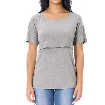 Vasaras topi grūtniecēm sievietēm grūtniecēm ar īsām piedurknēm T-krekli ikdienišķas T-krekli grūtniecēm Eleganti grūtnieču apģērbi, zīdīšanas tops