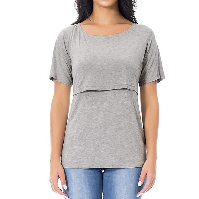 Vasaras topi grūtniecēm sievietēm grūtniecēm ar īsām piedurknēm T-krekli ikdienišķas T-krekli grūtniecēm Eleganti grūtnieču apģērbi, zīdīšanas tops