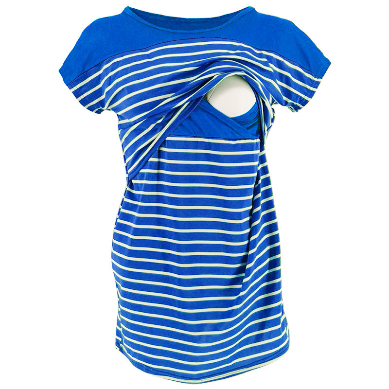 Naiste rasedatele mõeldud riided moetriibuline printimine nöörimine rinnaga toitmise rõivad rasedatele imetavatele naistele, suvine raseduse T-särk