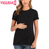 Naiste pluus Rasedad vabaaja Pehmed Imetamise Topid T-särk Suvine Lühikeste Varrukatega Rasedate riided Imetamine Imetamine