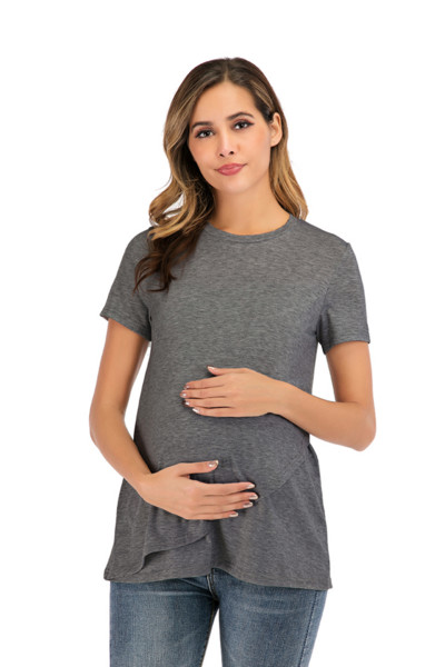 Naiste pluus Rasedad vabaaja Pehmed Imetamise Topid T-särk Suvine Lühikeste Varrukatega Rasedate riided Imetamine Imetamine