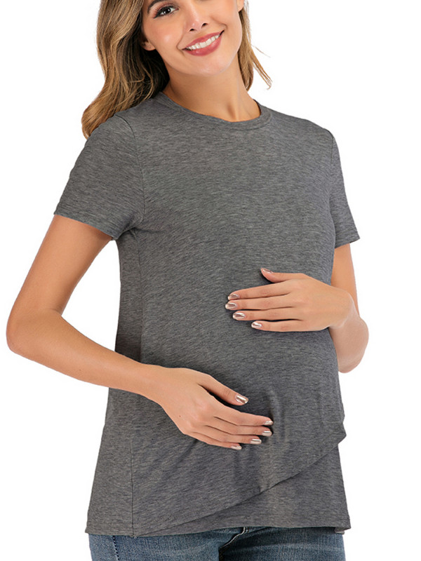 Naiste pluus Rasedad vabaaja Pehmed Imetamise Topid T-särk Suvine Lühikeste Varrukatega Rasedate riided Imetamine Imetamine
