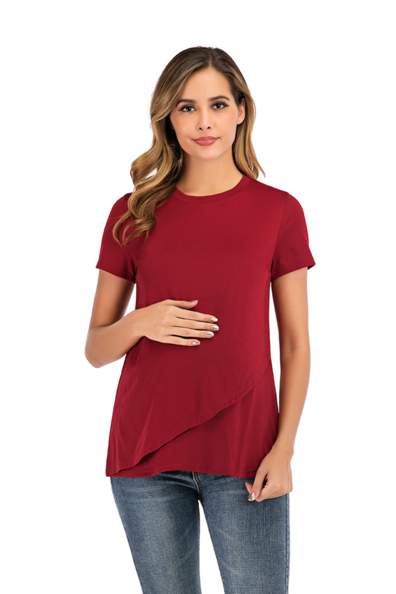 Naiste pluus Rasedad vabaaja Pehmed Imetamise Topid T-särk Suvine Lühikeste Varrukatega Rasedate riided Imetamine Imetamine