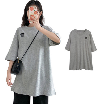 Vez Jednobojna široka majica kratkih rukava za dojenje Pamučna odjeća za dojenje Odjeća za trudnice 8500