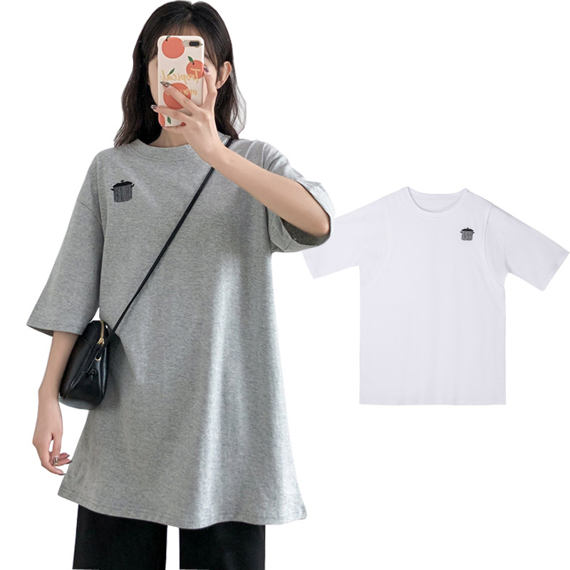 Vez Jednobojna široka majica kratkih rukava za dojenje Pamučna odjeća za dojenje Odjeća za trudnice 8500