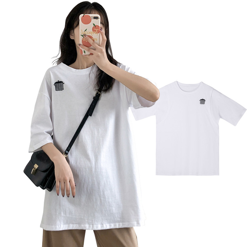 Vez Jednobojna široka majica kratkih rukava za dojenje Pamučna odjeća za dojenje Odjeća za trudnice 8500