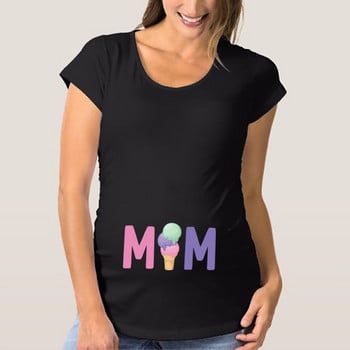 Comfy Stretchy MOM Graphic Print Μπλουζάκι εγκυμοσύνης Ανακοίνωση εγκυμοσύνης Μπλουζάκια με κοντομάνικο λαιμόκοψη καλοκαιρινά ρούχα