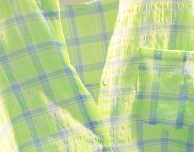 Cămașă în carouri din bumbac, cu un singur buzunar, în trei culori, pentru femei, vara 2023, nouă cămașă cu protecție solară, versiune coreeană, cămașă lejeră