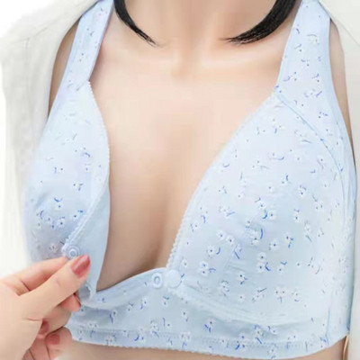 Rinnaga toitmise rinnahoidja Suures suuruses puuvillane eest avatud nööbiga surumine ilma traadita õhuke rinnahoidja imetavatele rasedatele naistele