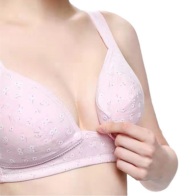 Rinnaga toitmise rinnahoidja Suures suuruses puuvillane eest avatud nööbiga surumine ilma traadita õhuke rinnahoidja imetavatele rasedatele naistele