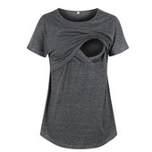 Vasaras jauni sieviešu apģērbi ar īsām piedurknēm tīras krāsas topi zīdīšanas laikā, barojot bērnu ar krūti, grūtnieču blūze grūtnieču apģērbi grūtniecēm, 2022