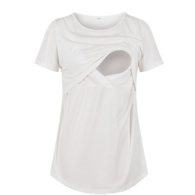 Vasaras jauni sieviešu apģērbi ar īsām piedurknēm tīras krāsas topi zīdīšanas laikā, barojot bērnu ar krūti, grūtnieču blūze grūtnieču apģērbi grūtniecēm, 2022