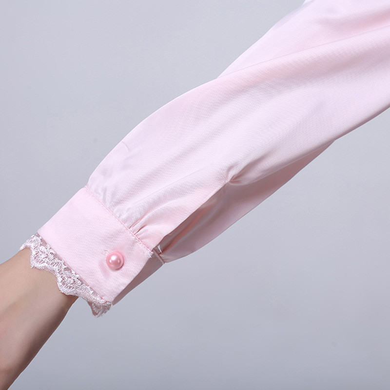 Blūze krekls Sieviešu Modes Blūzes Rozā ikdienas krekli Eleganti volānveida apkakle Balta Biroja apģērbs Sieviešu apģērbi Pavasara topi 2022 Jaunums