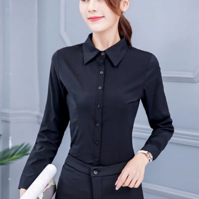 Sieviešu krekli Balts krekls Sieviešu krekli ar garām piedurknēm Sieviešu topi Rozā kreklu blūze Sieviete Basic 2023 Mode Sieviešu apģērbs Blūzes