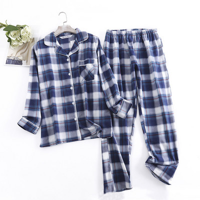 Costum de pijama cu pantaloni din flanel de bumbac pentru femei Îmbrăcăminte de casă imprimat largi de toamnă și iarnă Top cu mâneci lungi pantaloni de pijama Seturi de pijama