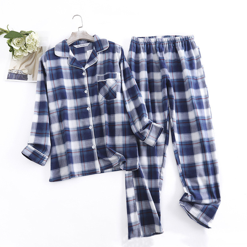 Costum de pijama cu pantaloni din flanel de bumbac pentru femei Îmbrăcăminte de casă imprimat largi de toamnă și iarnă Top cu mâneci lungi pantaloni de pijama Seturi de pijama