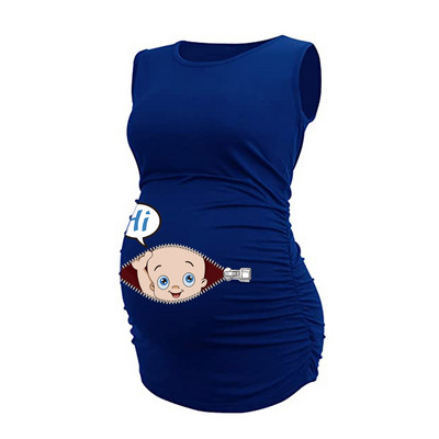 Jauns jauks sieviešu grūtnieču T-krekls ar garām piedurknēm grūtnieču apģērbi gadījuma rakstura apkakles apdrukai, smieklīgi mazuļu skatieni sievietēm grūtniecēm