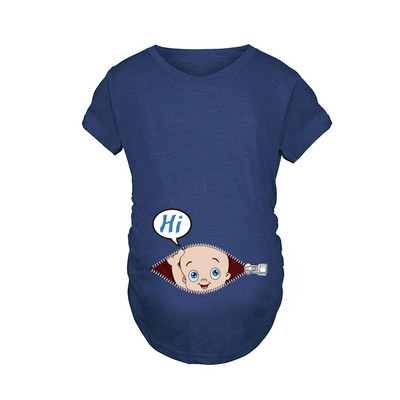 Jauns jauks sieviešu grūtnieču T-krekls ar garām piedurknēm grūtnieču apģērbi gadījuma rakstura apkakles apdrukai, smieklīgi mazuļu skatieni sievietēm grūtniecēm