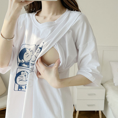 2024 Ljetna majica kratkih rukava za trudnice i dojilje Modni print Ženska odjeća za dojenje Majčine majice za trudnice