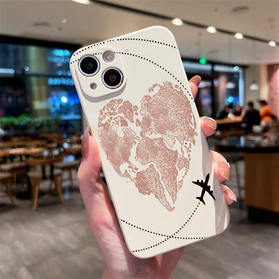 Planes World Map Travel Μαλακή θήκη τηλεφώνου για iPhone 15 11 13 12 Pro Max XS XR X 7 8 Plus SE2022 Κάλυμμα για iPhone 14 Pro Max Θήκες