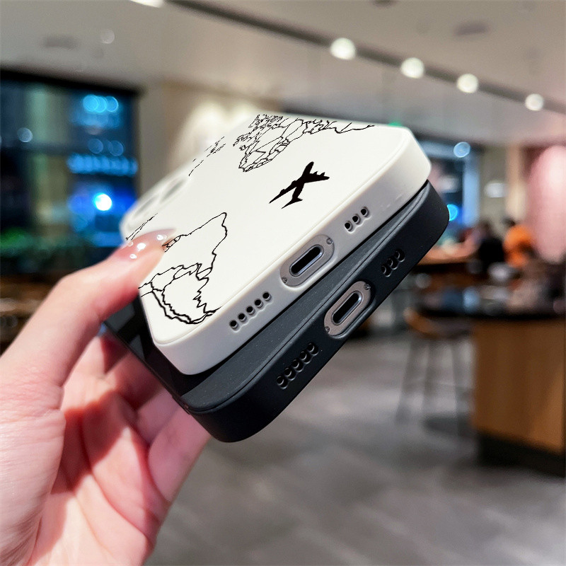 Planes World Map Travel Μαλακή θήκη τηλεφώνου για iPhone 15 11 13 12 Pro Max XS XR X 7 8 Plus SE2022 Κάλυμμα για iPhone 14 Pro Max Θήκες