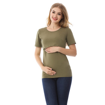 Emotion Moms Κοντομάνικο Φαρδύ Ρούχα εγκυμοσύνης Θηλασμού Μπλουζάκι για θηλασμό Μπλουζάκι εγκυμοσύνης για εγκύους Summe Tee