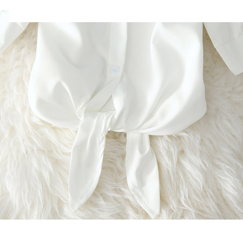 2024. gada vasaras sieviešu balts krekls, pamata blūzes, sieviešu krekls ar pogām, augšpusē sasiets viduklis Eleganti sieviešu tunikas topi 19870. g.