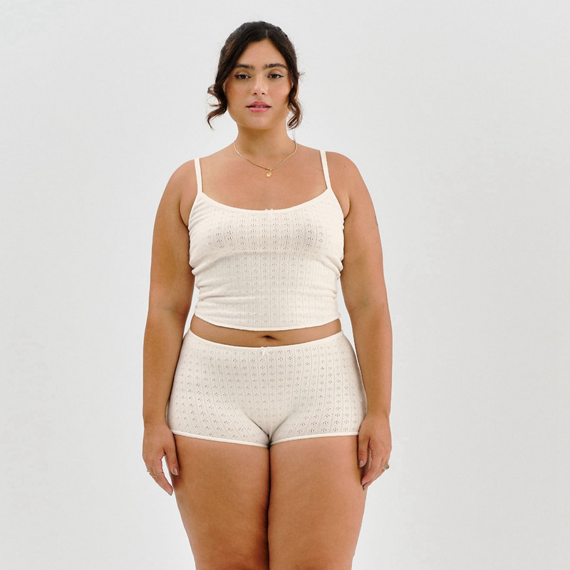 Combhasaki ženska dvodijelna odjeća s cvjetnim izdubljenim printom Y2K majica bez rukava skraćene majice bez rukava Komplet kratkih pidžama visokog struka