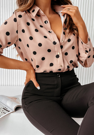 Ženski gornji dio 2024. Proljeće ljeto Košulja dugih rukava s cvjetnim uzorkom za žene Modne i elegantne bluze s jednim kopčanjem na rever