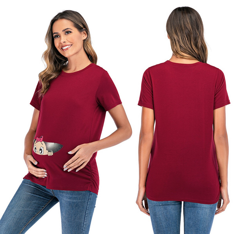 Naiste rasedate T-särgid Top Baby Print Pregnancy Tee Top Tunika Pluus Paadi kaelus Casual Mama Love Top riided