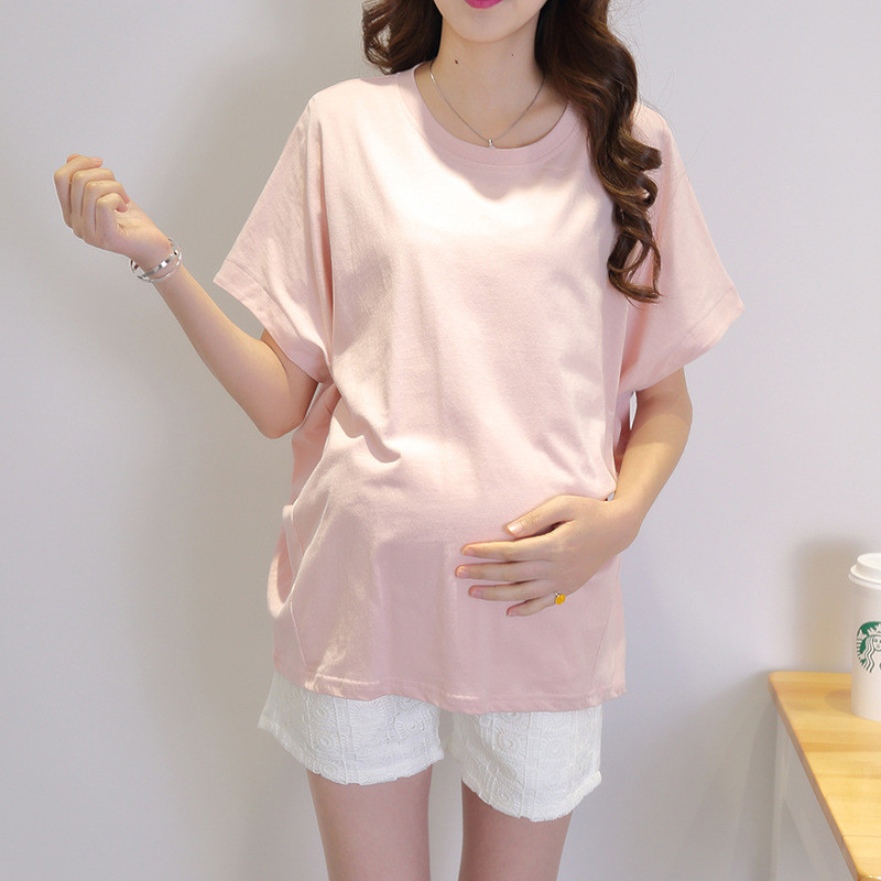 Rasedate lühikeste varrukatega särgid Rasedate imetamise topid Rasedatele Suvine Pluus Rinnaga toitmine O-kaelusega Seksikas topp rasedatele riided