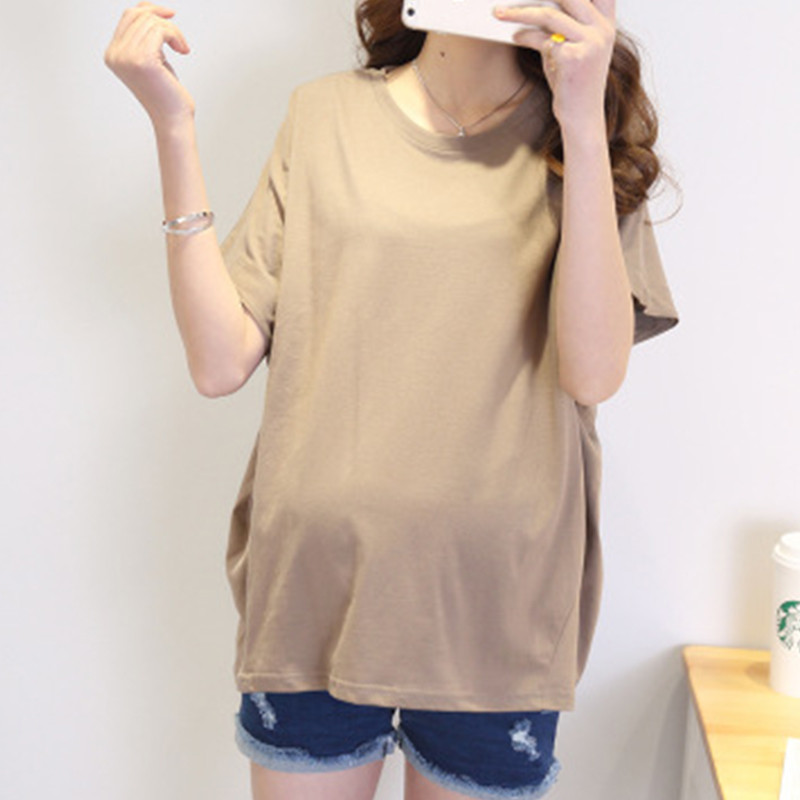 Rasedate lühikeste varrukatega särgid Rasedate imetamise topid Rasedatele Suvine Pluus Rinnaga toitmine O-kaelusega Seksikas topp rasedatele riided