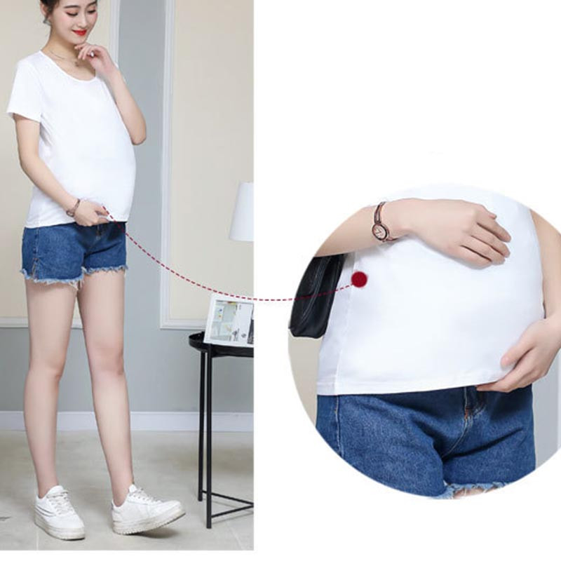 Kismama nyári pamut Kismama ruházat Anyu, hogy legyen rövid ujjú terhes póló felsők Női akciós pólók